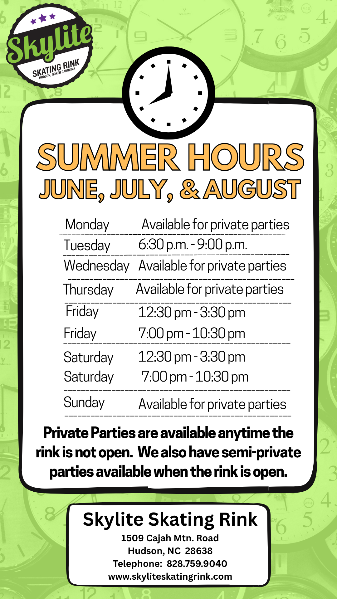 2026 Summer Hours